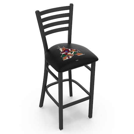 Holland Bar Stool Co 25" Blk Wrinkle Arizona Coyotes Stationary Counter Stool, Ladder Back L00425AriCoy